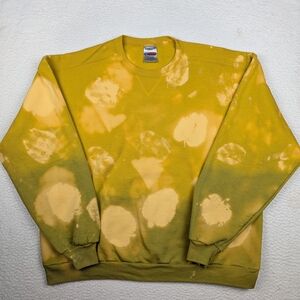 Jerzees Men's Crewneck Sweater in Yellow and Green
